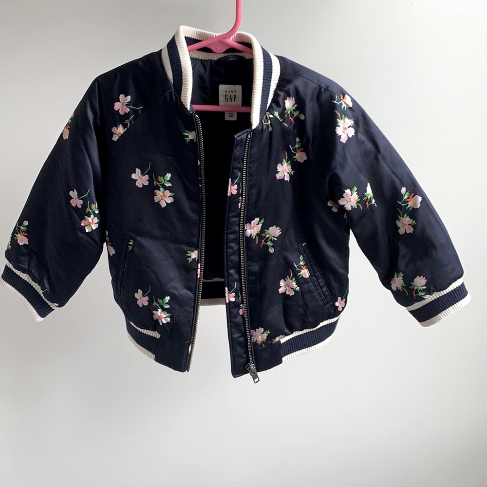 Navy blue with flowers 3t baby gap jacket